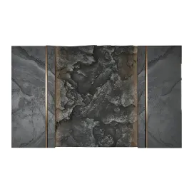 Wall panel with a black rock